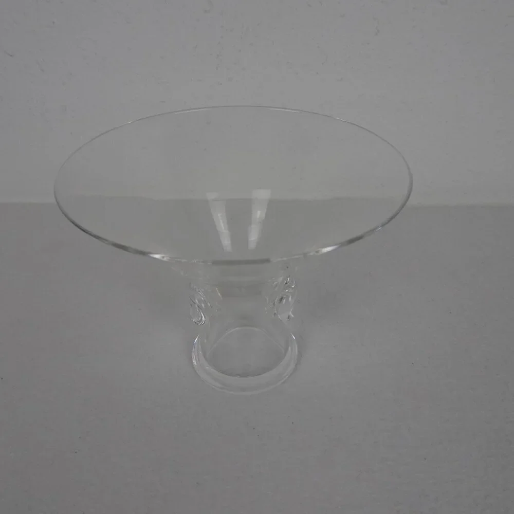 Steuben Crystal Art Glass Bouquet Thumbprint Vase Compote MCM 5